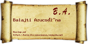 Balajti Azucséna névjegykártya